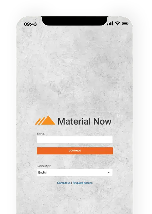 Material Now App Screenshot - Login